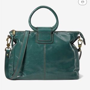 HOBO Sheila Large Satchel polished green leather